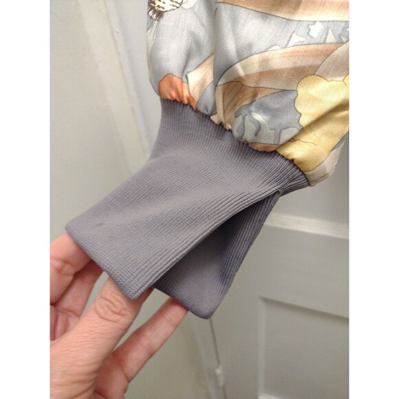 Damee NY Satin Jacket Cheetah Long Sleeve Zip-Up Collared Art To Wear Size M - Picture 6 of 12